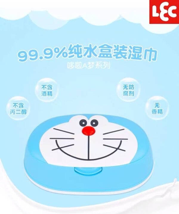 日本LEC叮当猫99.9%纯水润肌盒装湿纸巾 80抽