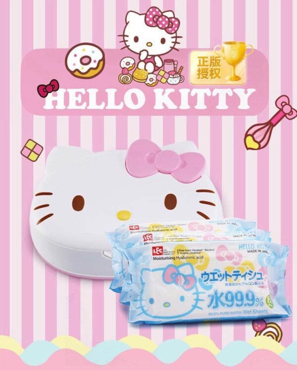 日本LEC HelloKitty99.9%纯水润肌盒装湿纸巾 80抽
