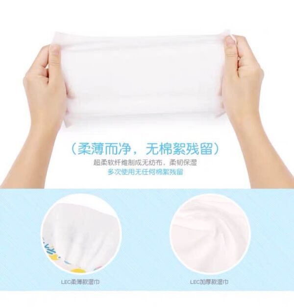 日本LEC叮当猫99.9%纯水润肌盒装湿纸巾 80抽