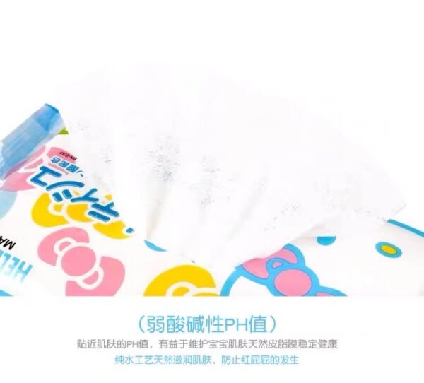日本LEC HelloKitty99.9%纯水润肌盒装湿纸巾 80抽
