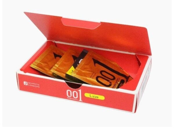日本OKAMOTO冈本 001系列亲肤触感薄L码避孕套0.01mm 3只装