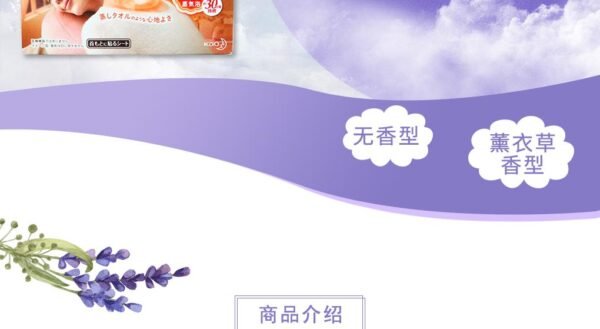 日本KAO花王 夜用薰衣草味 蒸汽缓解肌肉疲劳颈椎发热贴 持续半小时 12枚入