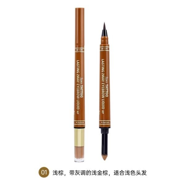 Japan K-Palette 1 DAY TATTOO Waterproof Fine Tip Anti-Bleed 3D Liquid Eyebrow Pencil, 3 Piece Set