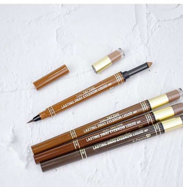 Japan K-Palette 1 DAY TATTOO Waterproof Fine Tip Anti-Bleed 3D Liquid Eyebrow Pencil, 3 Piece Set
