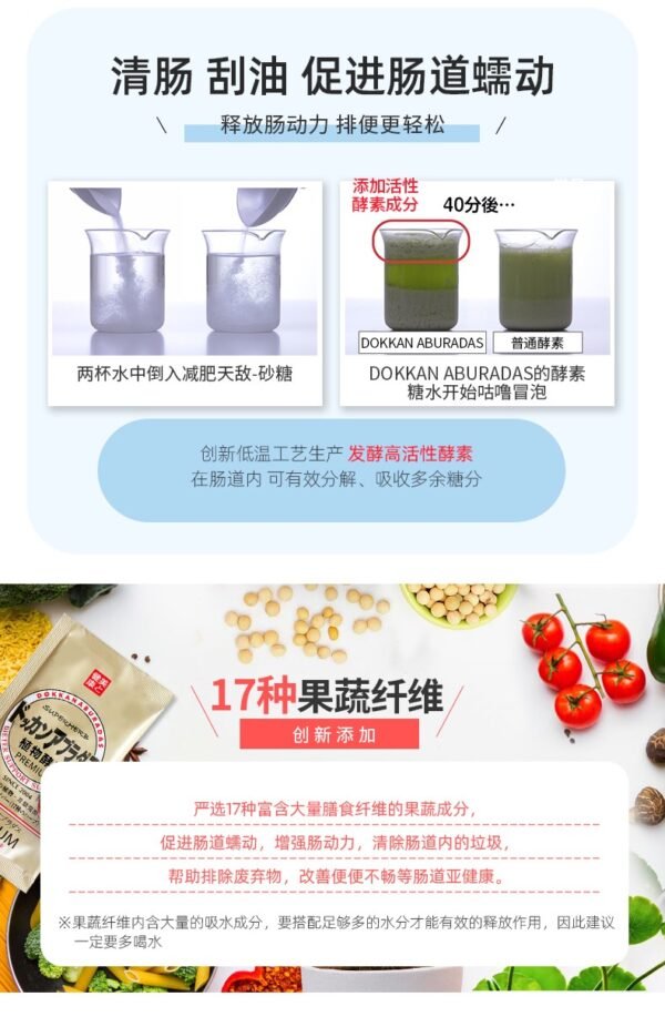 日本DOKKAN ABURADAS PREMIUM香槟金加强版植物酵素 30包