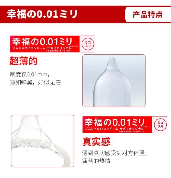 日本SAGAMI 幸福001 超薄安全避孕套 5片入
