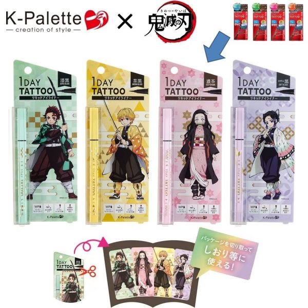 Japan K-PALETTE exclusive Demon Slayer 1DAY TATTOO liquid eyeliner 0.6ml four colors to choose from